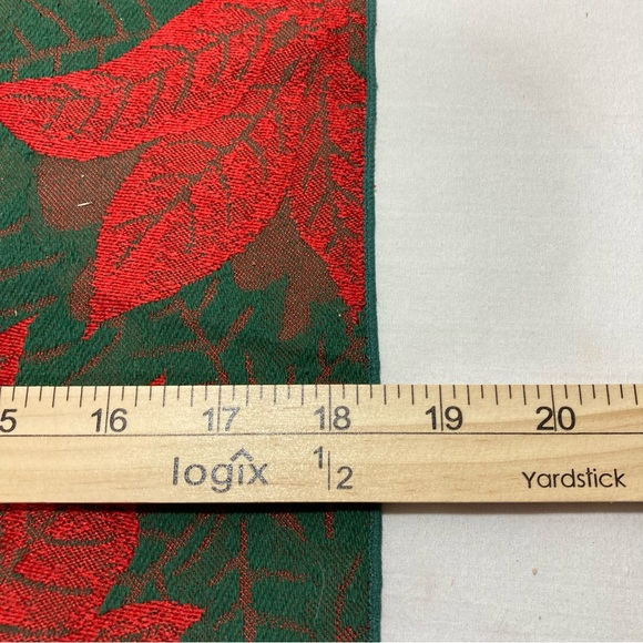 VINTAGE POINSETTIA SET ROUND TABLECLOTH W/ SQUARE NAPKINS HOLIDAY - Picture 3 of 4